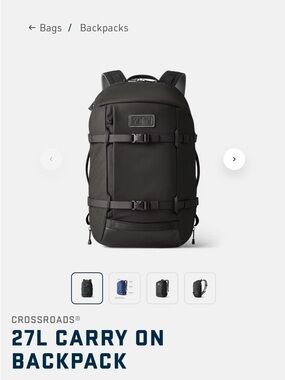 Yeti Black Crossroads Backpack - Sleek Everyday Pack